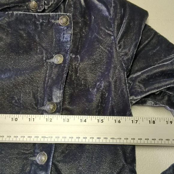 Free People Faye Velvet Jacket Women's Size Extra Small Ebony Military - Picture 10 of 16